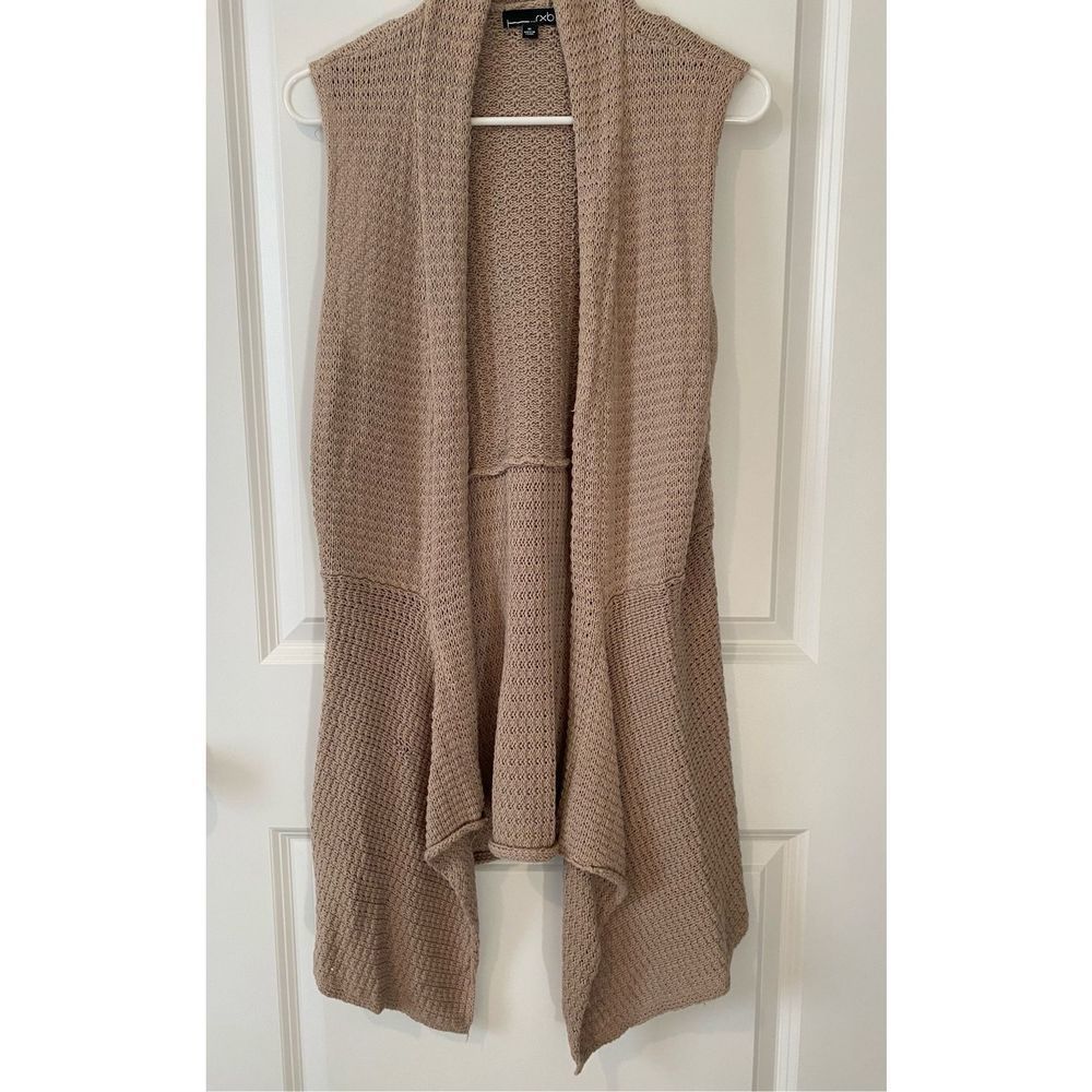 Womens RXB Tan short sleeve knit cardigan size Medium